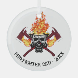 Adorno De Cristal Regalo del Personalizado del bombero papá, Fireman