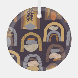 Adorno De Cristal Resumen bohemio: Minimalista encanto vintage.