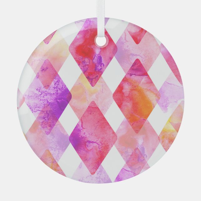 Adorno De Cristal Resumen de Acuarela: Mano Pintada Sin Marea. (Anverso)