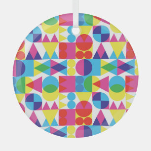 Adorno De Cristal Resumen de diseño de patrones geométricos colorido