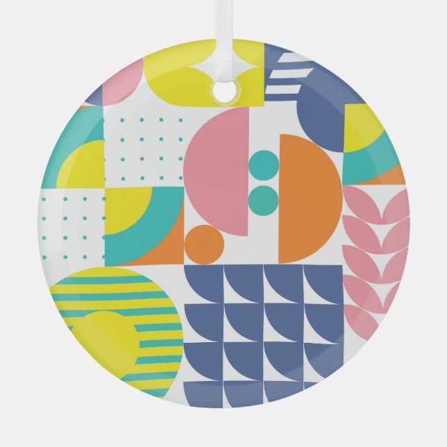 Adorno De Cristal Resumen de Formas Geométricas Modernas. (Anverso)