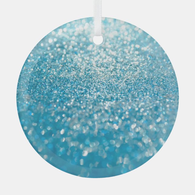 Adorno De Cristal Resumen de luces azules, fondo artístico. (Anverso)