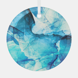 Adorno De Cristal Resumen de movimiento azul: composición fractal.