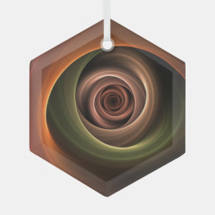Adorno De Cristal Resumen espiral 3D Colores cálidos Arte fractal mo