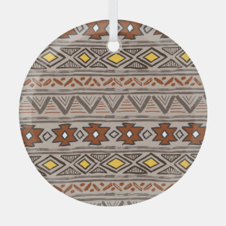 Adorno De Cristal Resumen étnico: Patrón dibujado a mano