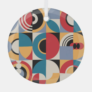 Adorno De Cristal Resumen Memphis: Estilo de cosecha geométrica.