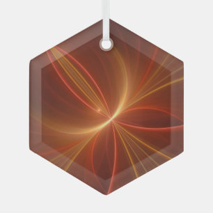 Adorno De Cristal Resumen místico Arte fractal Colores cálidos moder