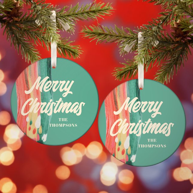 Adorno De Cristal Resumen nombre personalizado de navidad moderna (Subido por el creador)