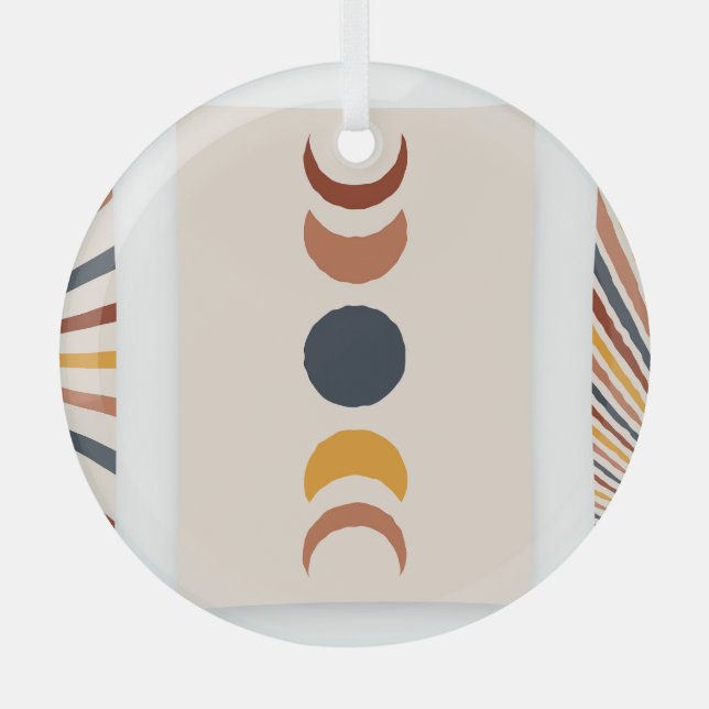 Adorno De Cristal Resumen Posters de Sun Moon Boho (Anverso)