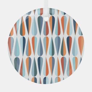 Adorno De Cristal Retro a mediados de siglo, patrón de formas de caí