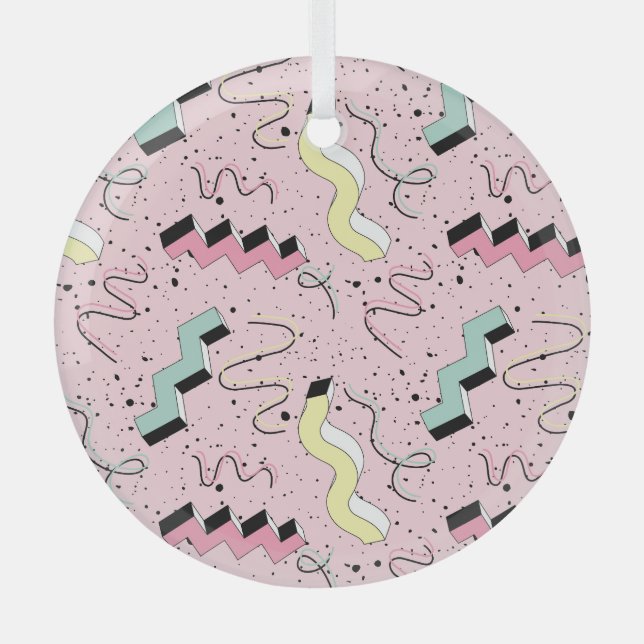 Adorno De Cristal Retro abstracto brillante, patrón sin fisuras. (Anverso)