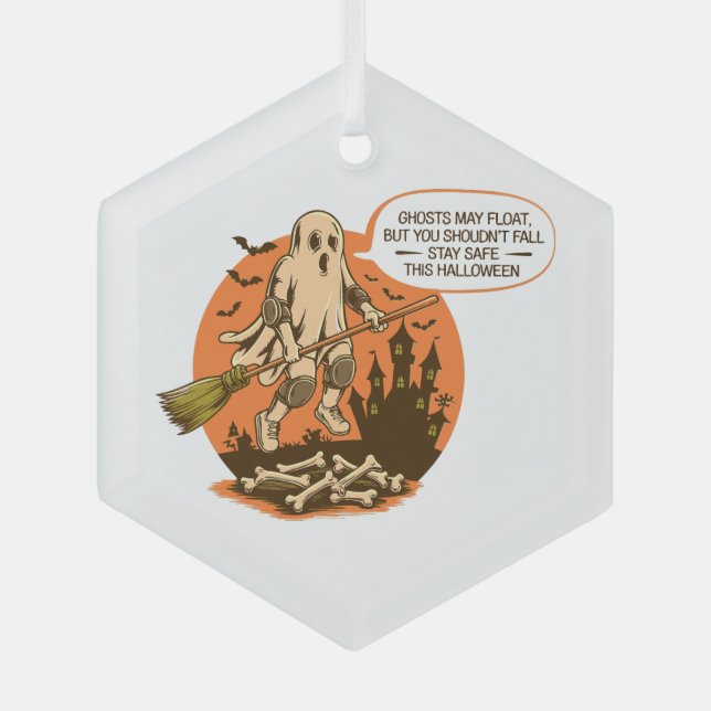 Adorno De Cristal Retro Halloween Ghost Safety (Anverso)