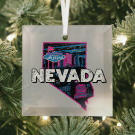 Adorno De Cristal Retro Nevada Silhouette