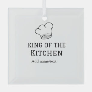 Adorno De Cristal Rey de la cocina chef cocinando agregar nombre cor
