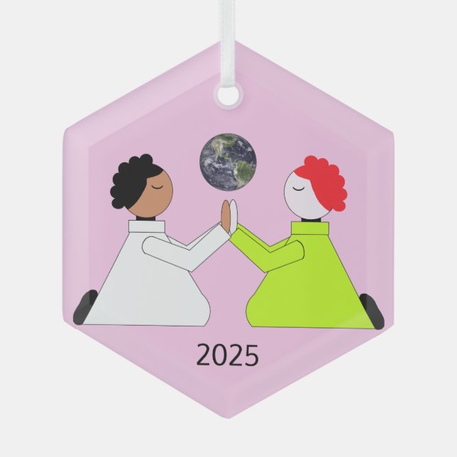 Adorno De Cristal Rezar por el mundo: Lavanda (Anverso)