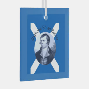 Adorno De Cristal Robbie Burns - En azul Oidhche Bhlas Burns Saltire