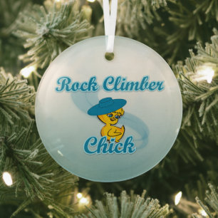 Adorno De Cristal Rock Climber Chick #3