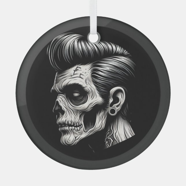 Adorno De Cristal Rockabilly Zombie Vibes (Anverso)