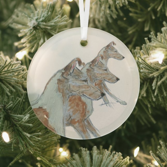Adorno De Cristal Ron Hevener Smooth Collie Ornament (in situ)