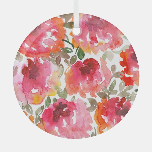 Adorno De Cristal rosas rojas de Shabby, patrón sin costuras. (Anverso)