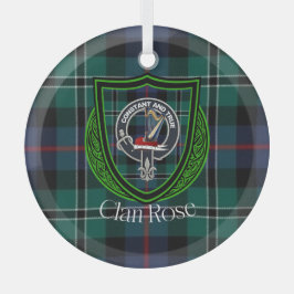 Adorno De Cristal Rose Scottish Clan Tartan & Crest
