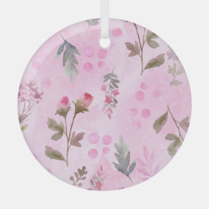 Adorno De Cristal Rosebuds, puntos de polka: floral de verano.