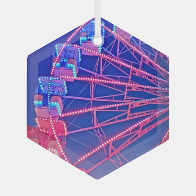 Adorno De Cristal Rueda de la fortuna roja y azul (Anverso)