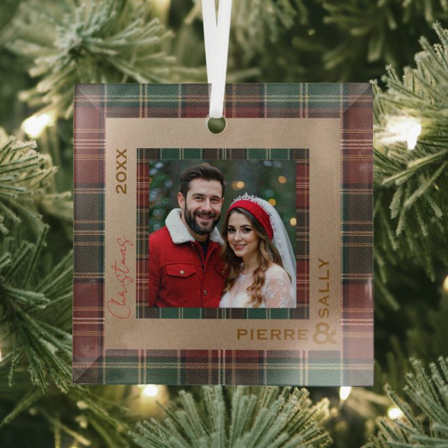 Adorno De Cristal Rustic Autumn Plaid (in situ)