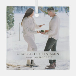 Adorno De Cristal Rustic Winter Snow Engagement Photo
