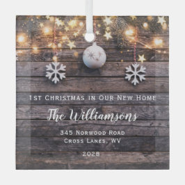 Adorno De Cristal Rústica Luces de Madera Estrellas Calentamiento de