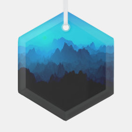 Adorno De Cristal Rústico Rugged Blue Jagged Mountains Suncatcher