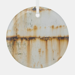 Adorno De Cristal Rusty White Metalizado: Superficie texturizada