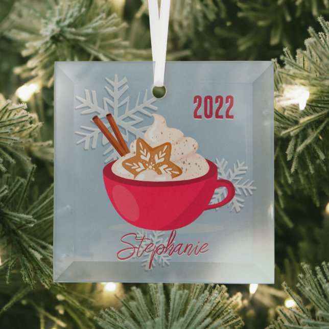 Adorno De Cristal Sabor a los Navidades en una taza (in situ)