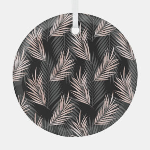 Adorno De Cristal safari de oro Rosa, papel de hojas de palma.