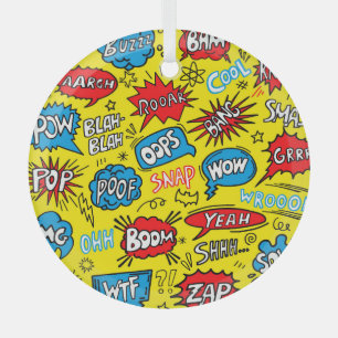 Adorno De Cristal Saga de superhéroes: Patrones de cómics bonitos