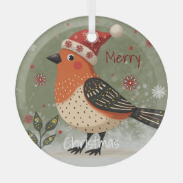 Adorno De Cristal Scandinavian Folk Art style 