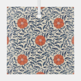 Adorno De Cristal Seamless floral pattern with vibrant orange flower