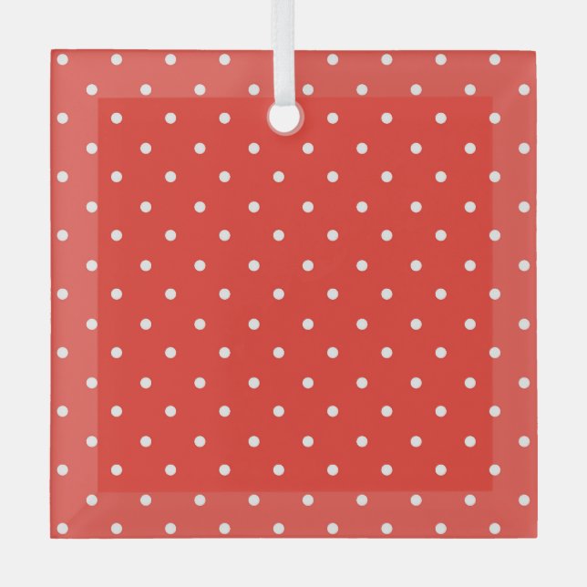 Adorno De Cristal Seamless red background polka dot pattern (Anverso)