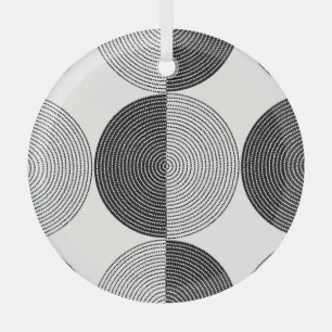 Adorno De Cristal Semicírculos geométricos: patrón simple.