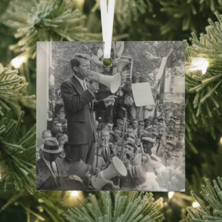 Adorno De Cristal Senador Robert Kennedy haciendo campaña para presi