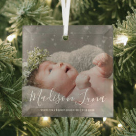 Adorno De Cristal Sencilla y elegante foto Babys Primera Navidad
