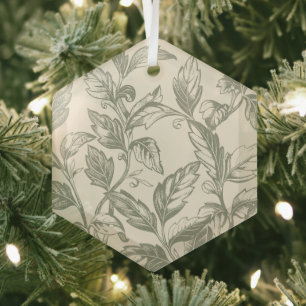 Adorno De Cristal Serene Sage Green   Rústico Vine Charm Cottagecore