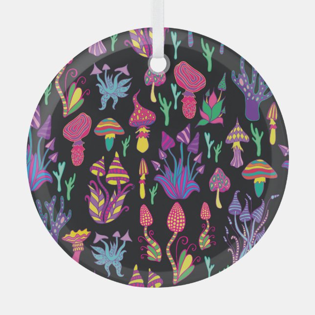 Adorno De Cristal Setas psicodélicas Patrón de colores arcoiris (Anverso)