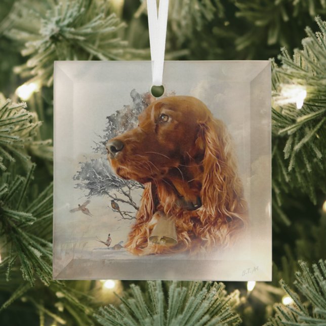 Adorno De Cristal Setter Irlandés      (in situ)