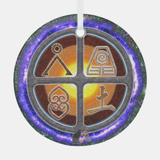 Adorno De Cristal Signos de Tierra (Anverso)