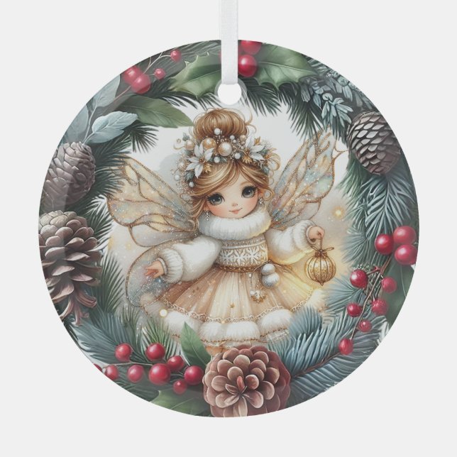 Adorno De Cristal Silent Night, Enchanted Flight (Anverso)