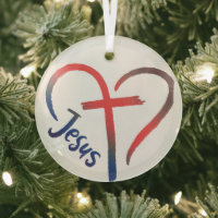 Símbolo de amor de la cruz y el corazón de Jesús