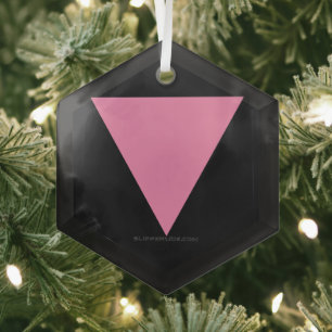 Adorno De Cristal Símbolo rosa brillante de la bandera del triángulo