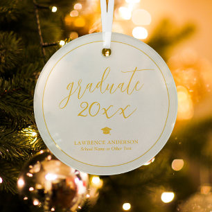 Adorno De Cristal Simple Elegante Minimalista Graduada 2026 Graduaci