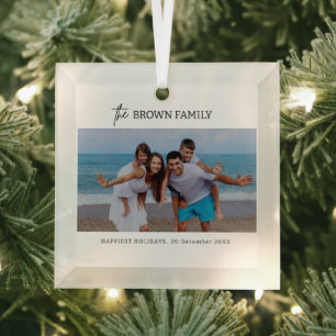 Adorno De Cristal Simple Foto de Familia Personalizada